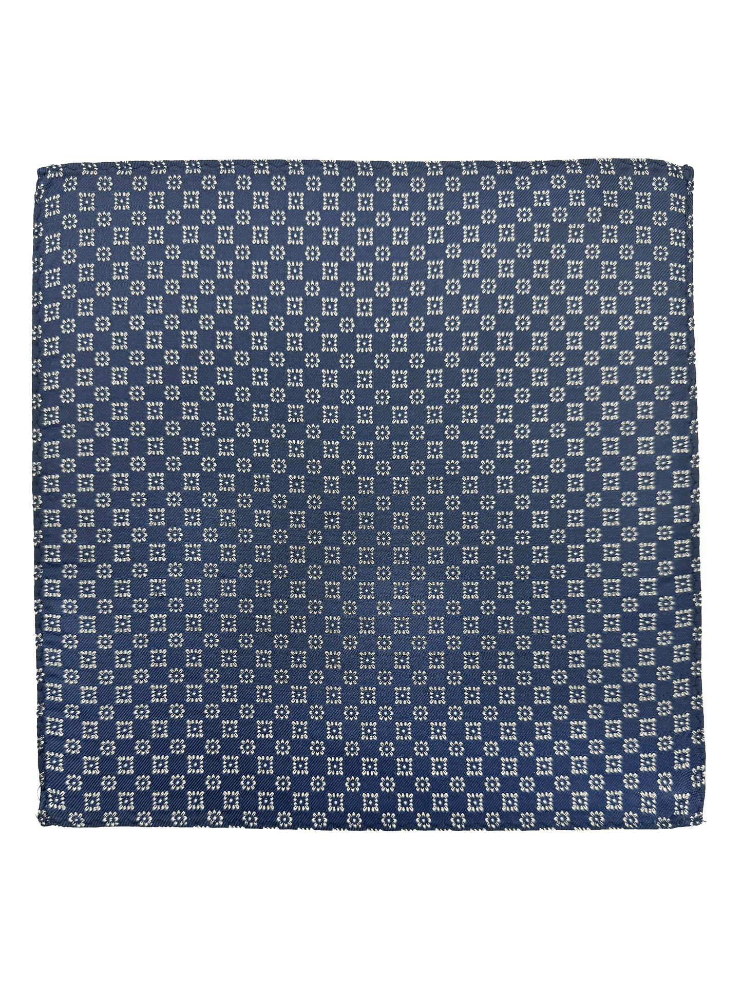 Navy Tile Print Pocket Square