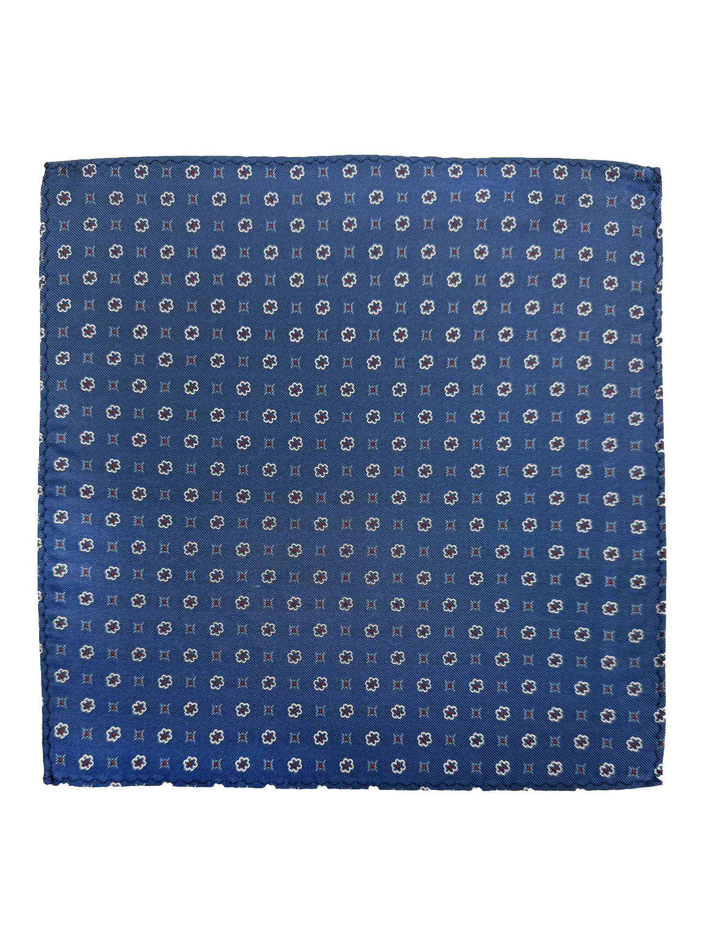 Blue Tile Print Pocket Square