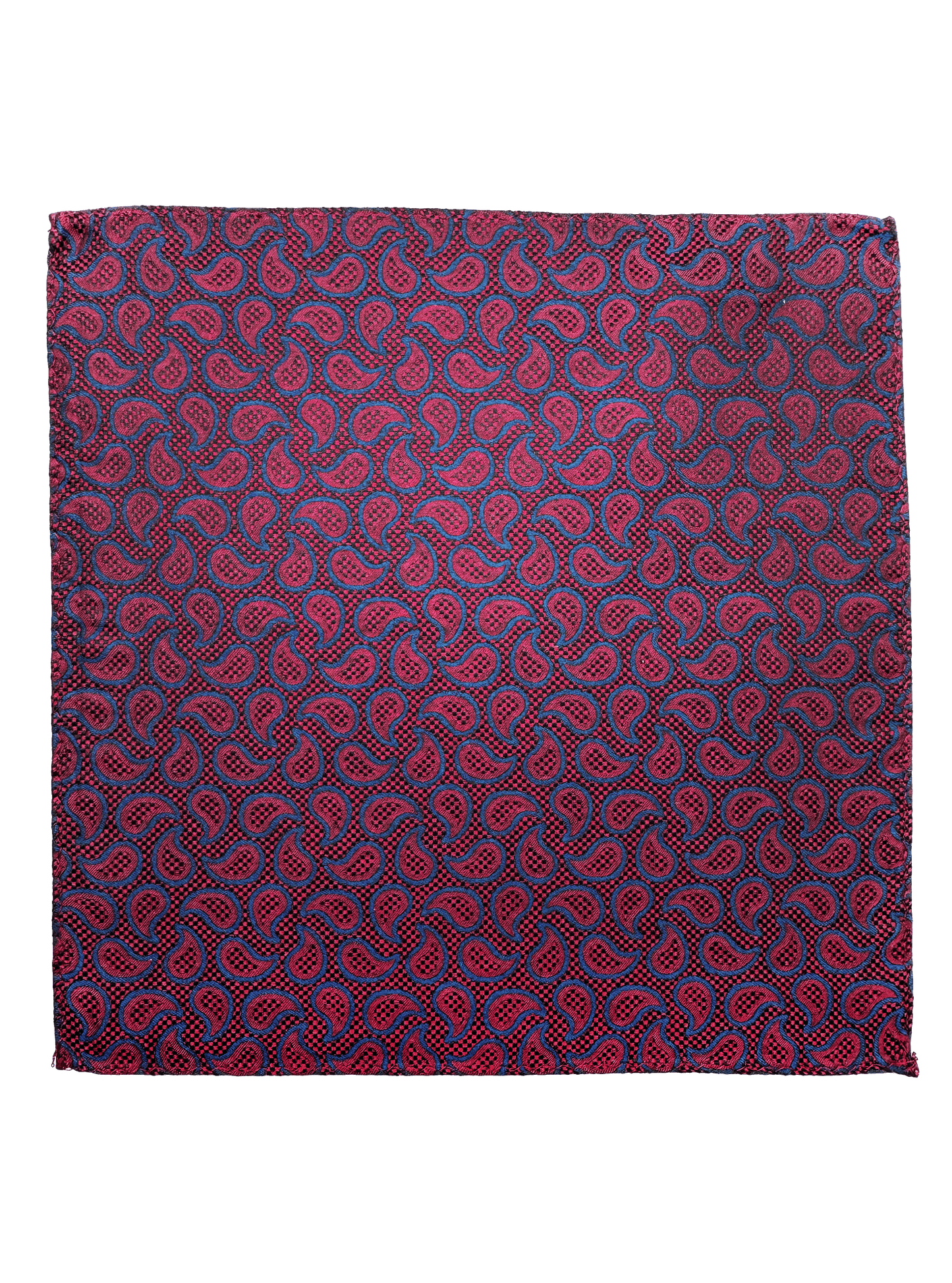 Red Navy Droplet Print Pocket Square