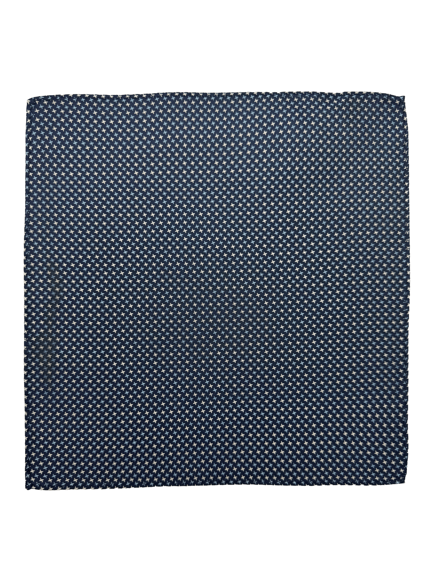 Navy Star Tile Print Pocket Square