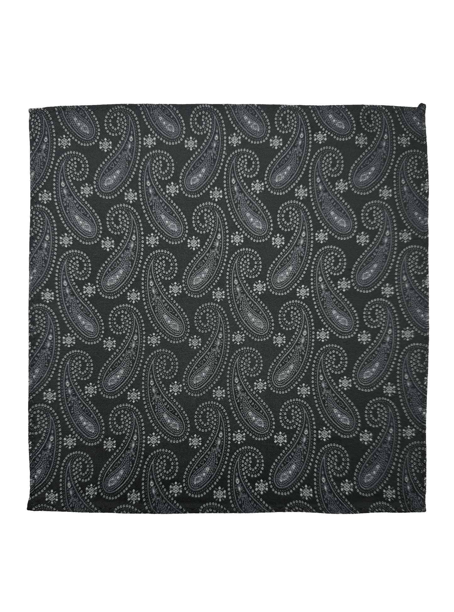Charcoal Paisley Pocket Square