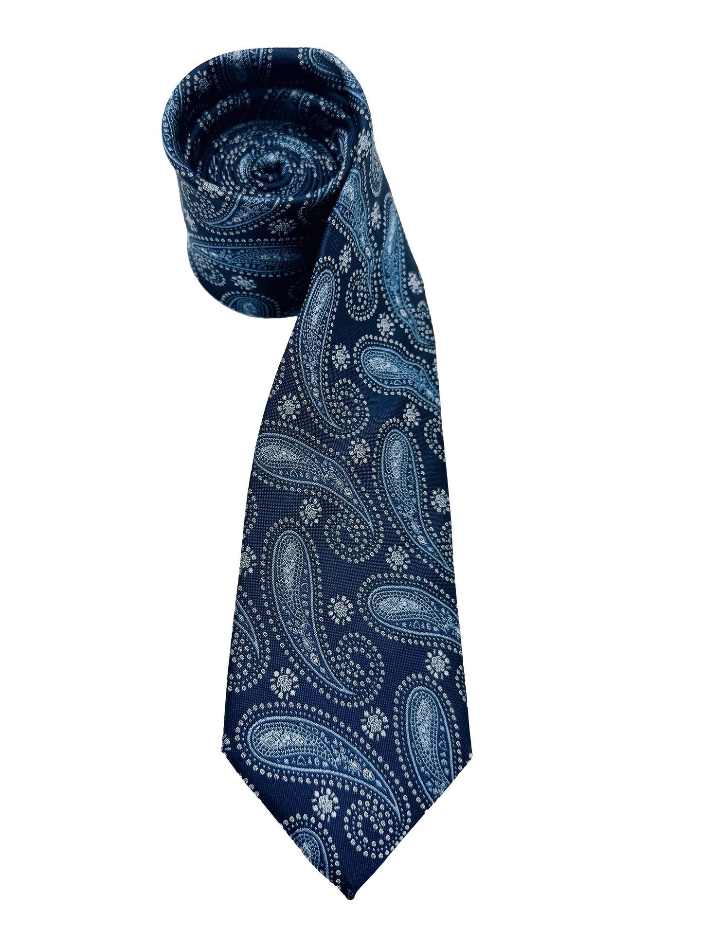 Navy Paisley Silk Tie