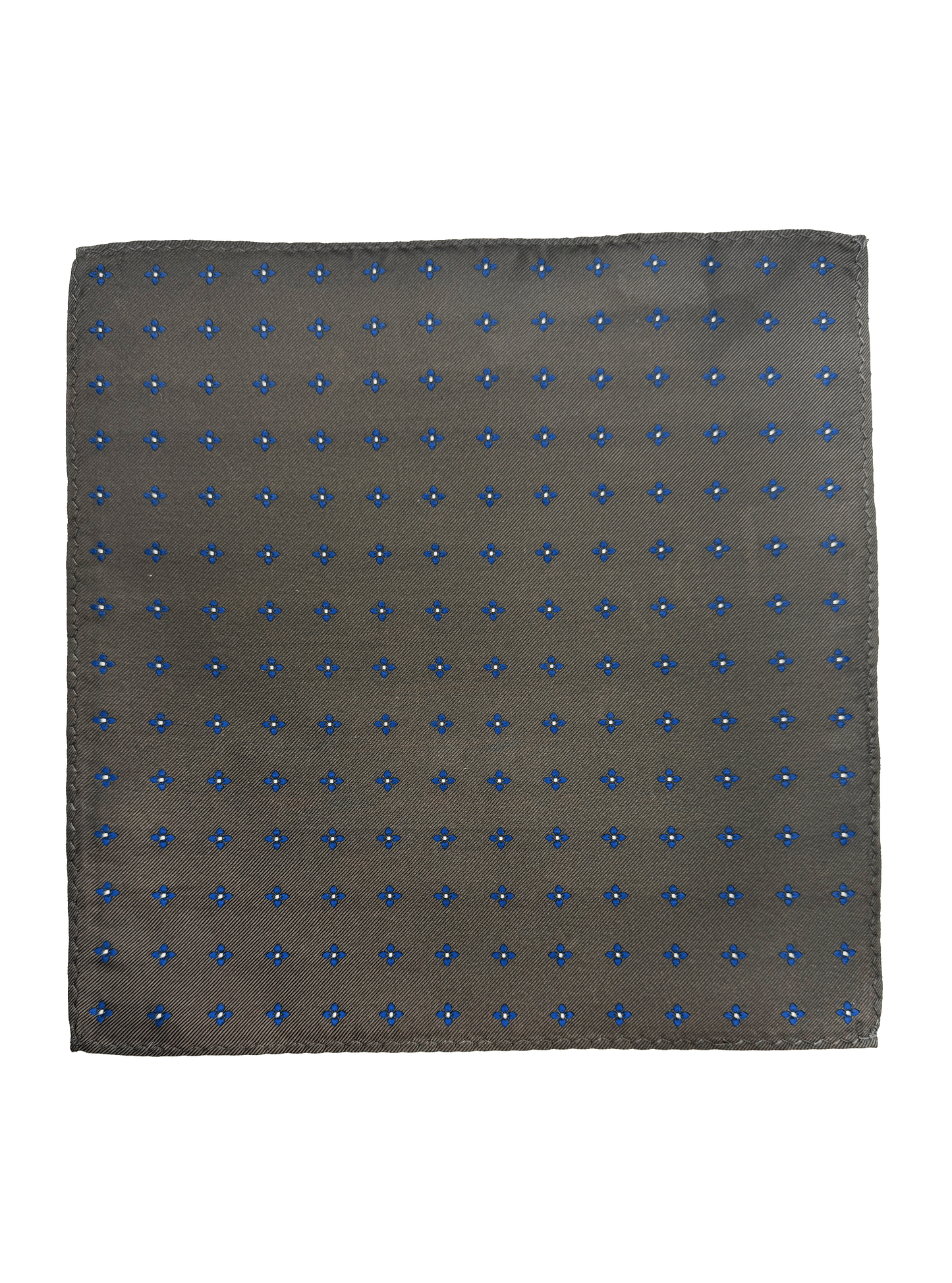 Navy Brown Floral Pocket Square