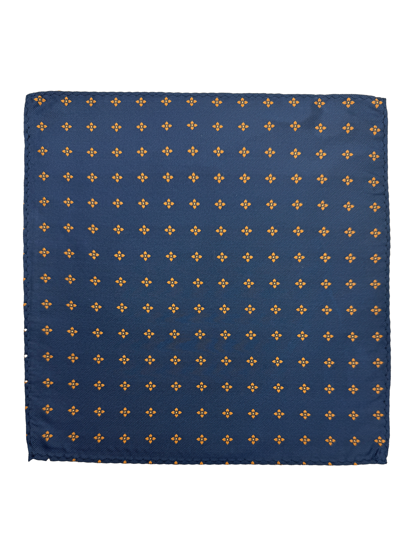 Navy Orange Floral Pocket Square