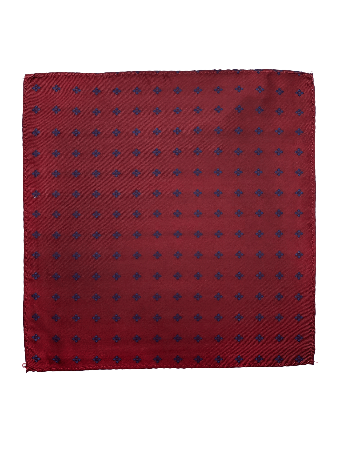 Navy Red Floral Pocket Square