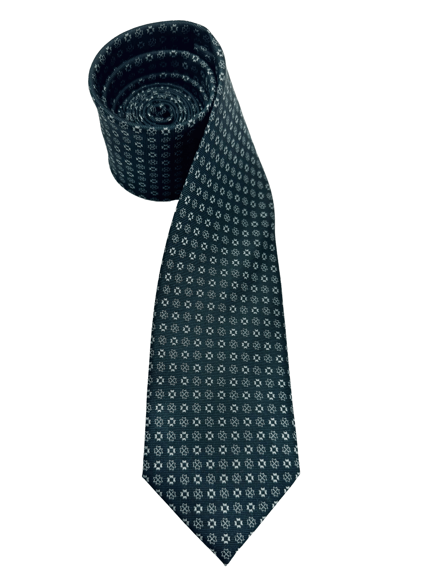 Green Tile Print Silk Tie