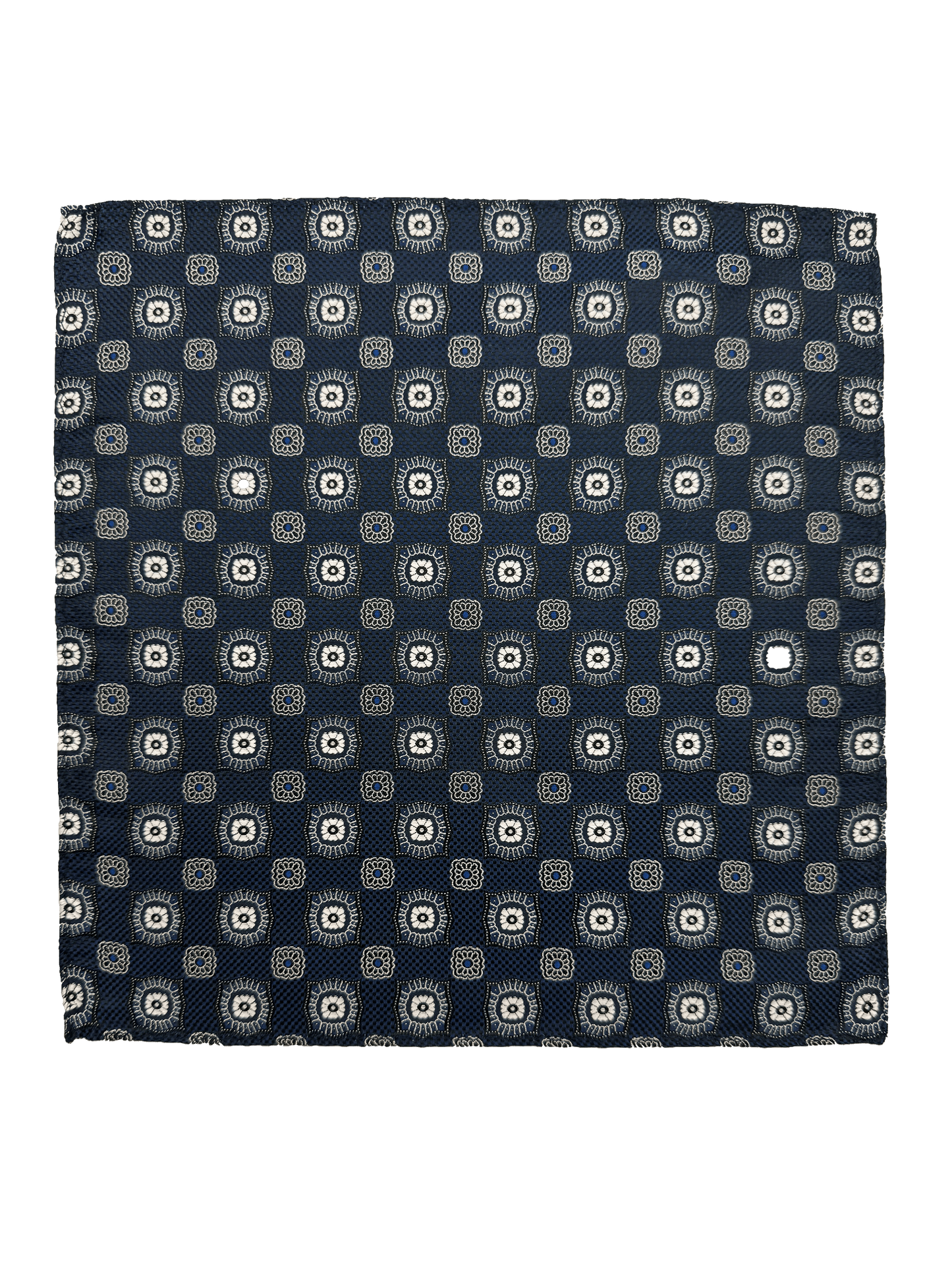 Navy Tile Print Pocket Square