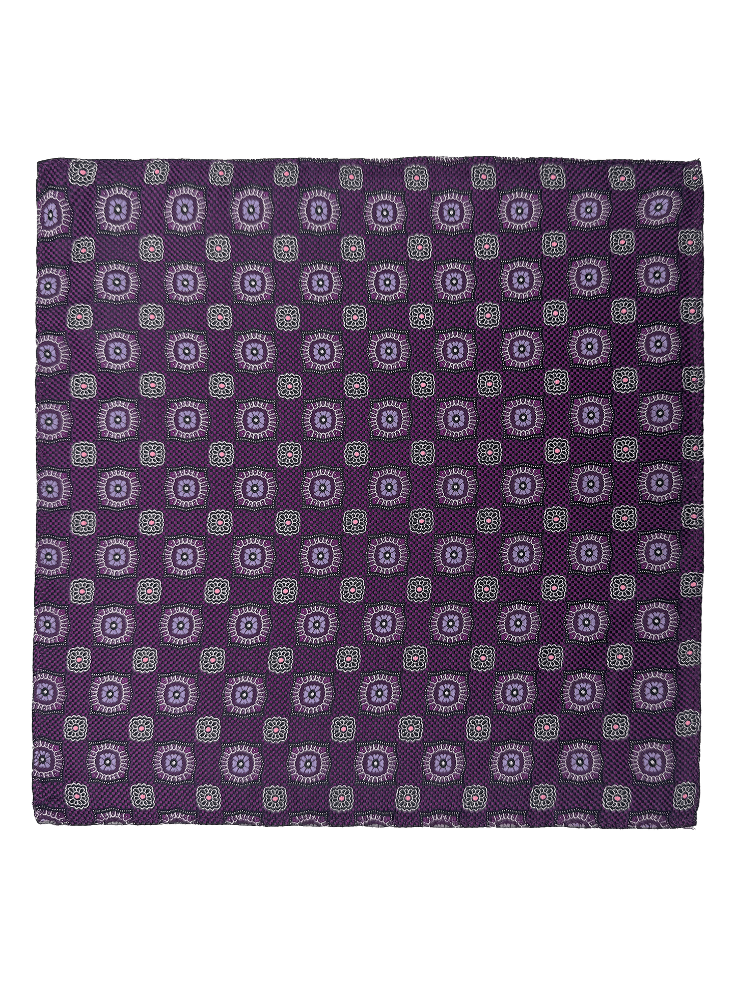 Purple Tile Print Pocket Square