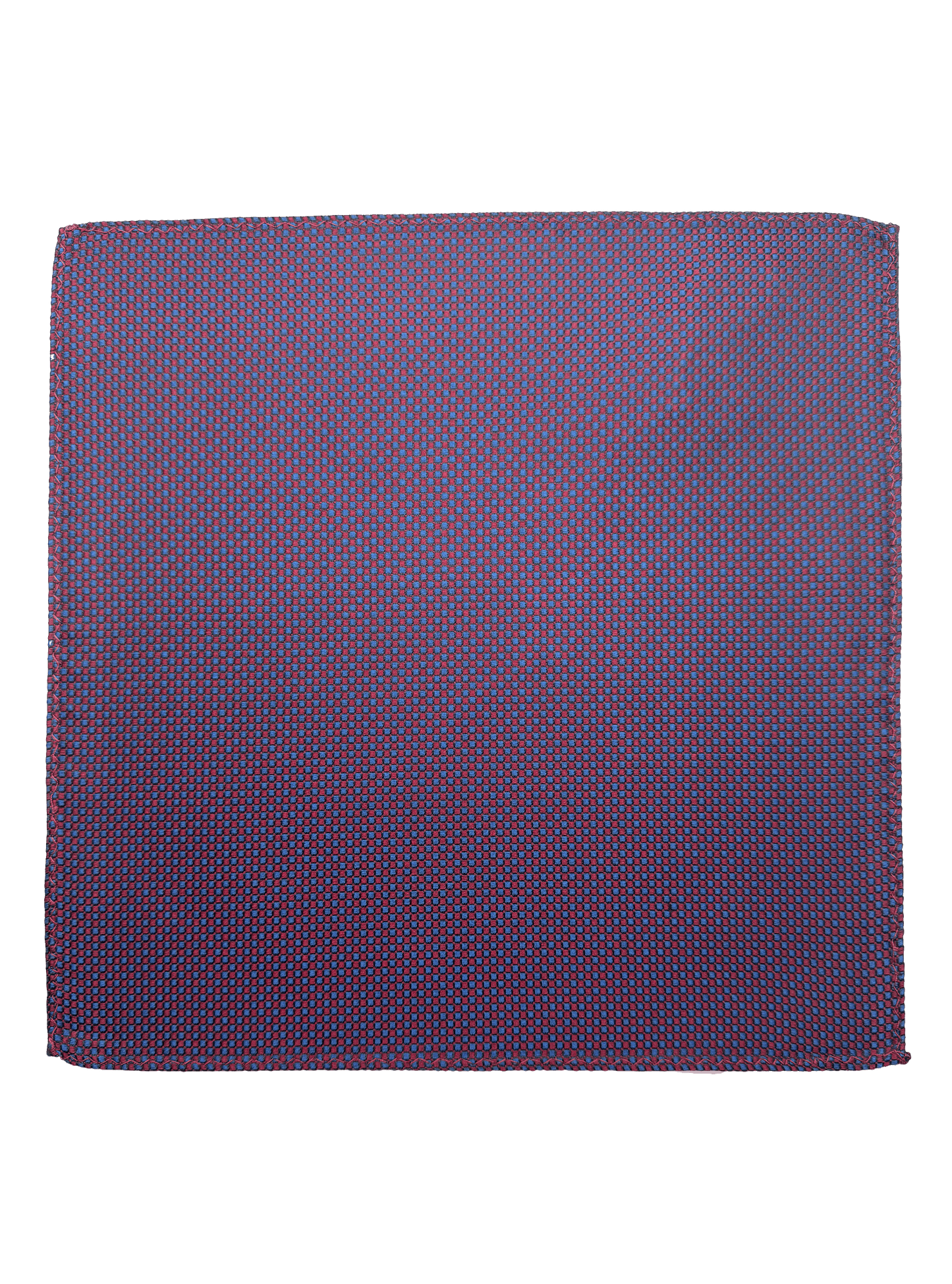 Navy Red Woven Pocket Square