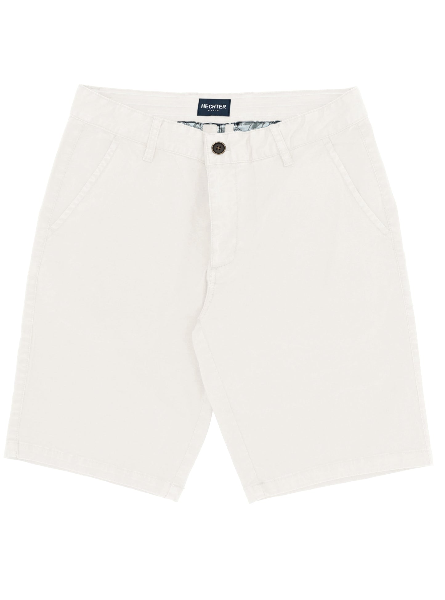 Lucas White Cotton Blend Shorts