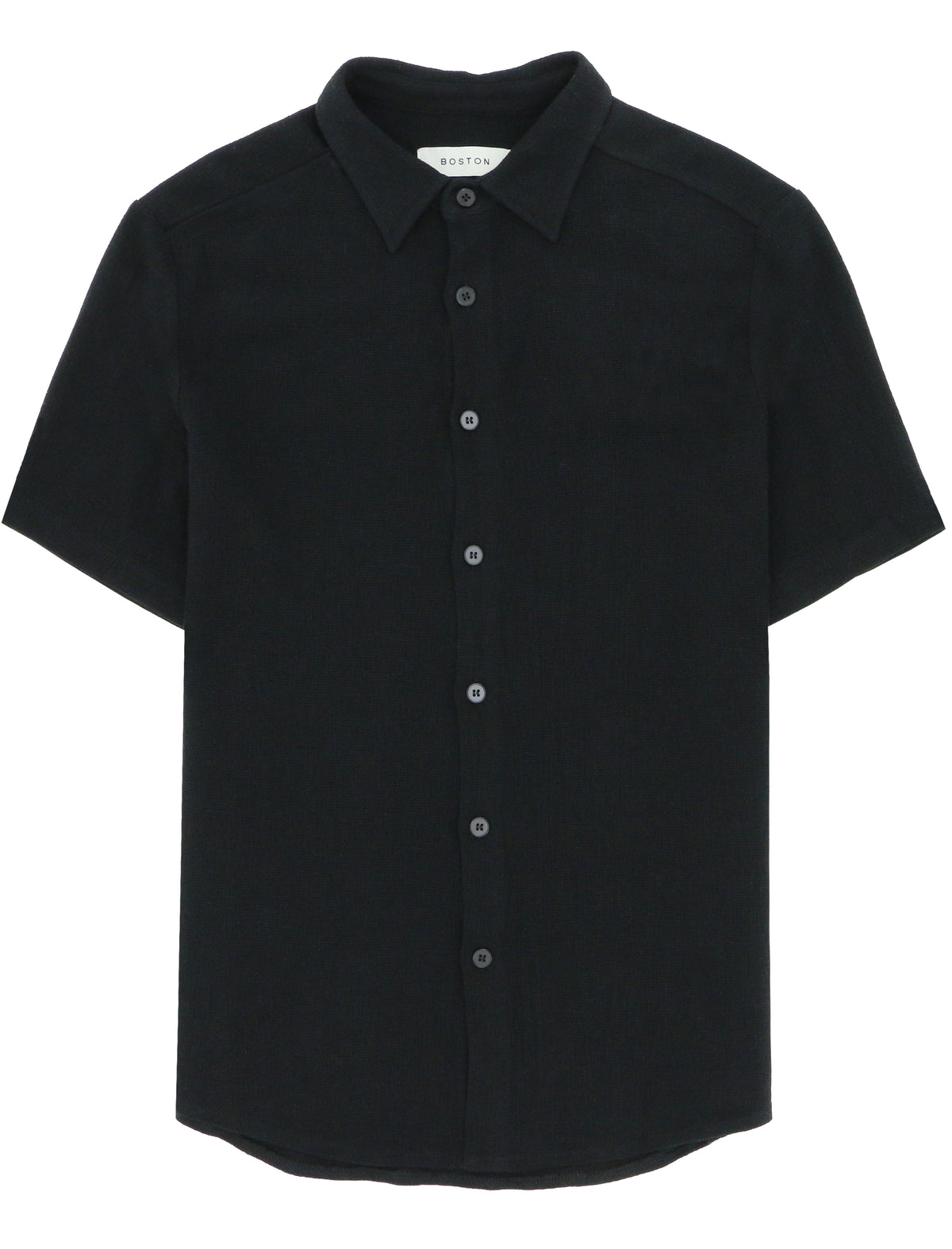 Noah Black Knit Short Sleeve Shirt