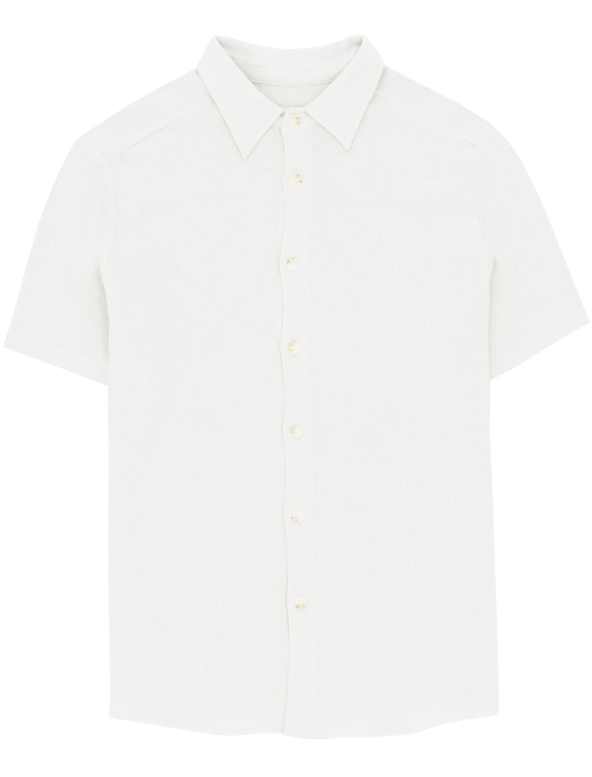 Noah White Knit Short Sleeve Shirt