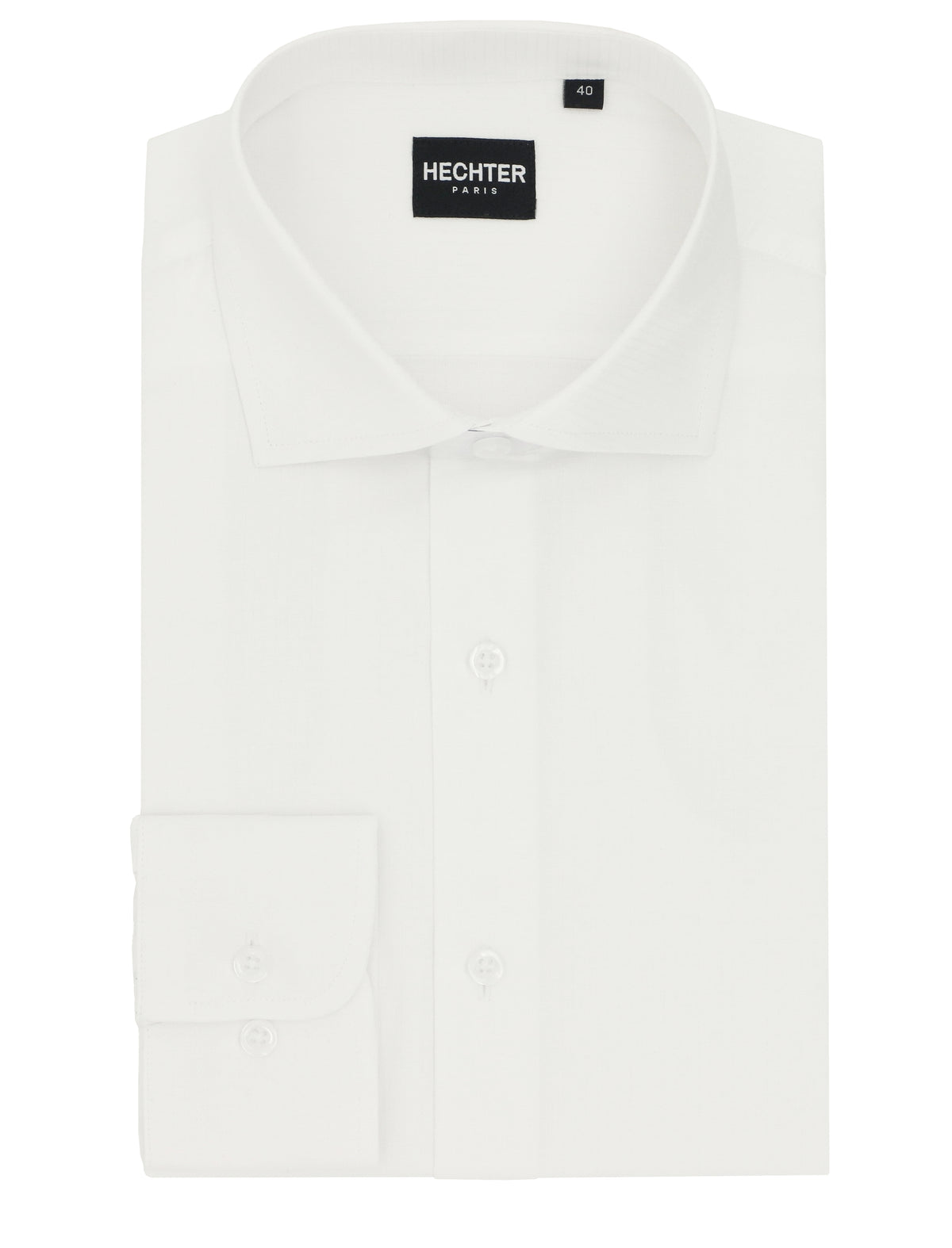 Jacque White Microcheck Cotton Business Shirt