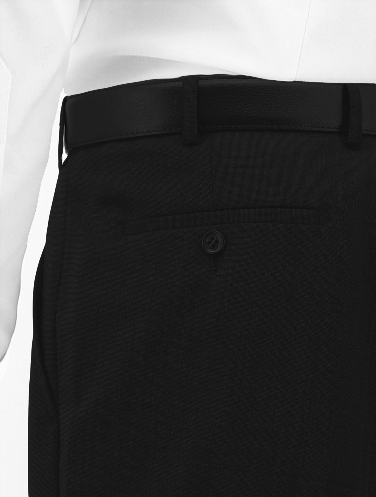 Edward 111 Black Wool Blend Trouser with Stretch