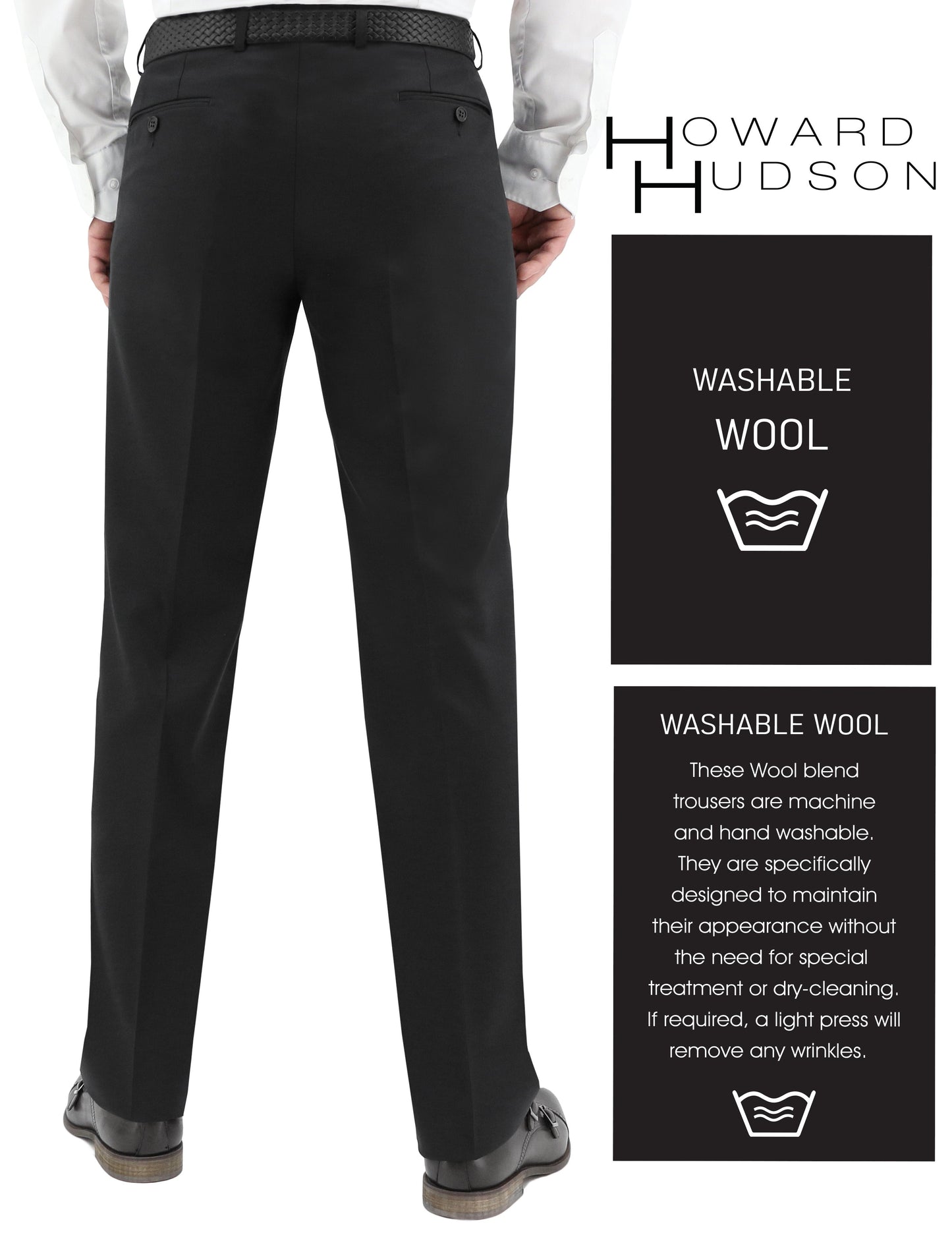 Bendigo 109 Black Washable Wool Blend Trouser