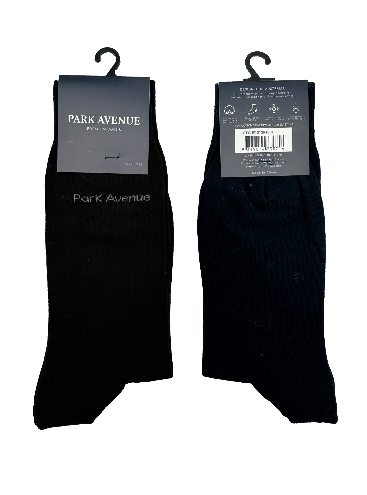 Black Cotton Blend Socks