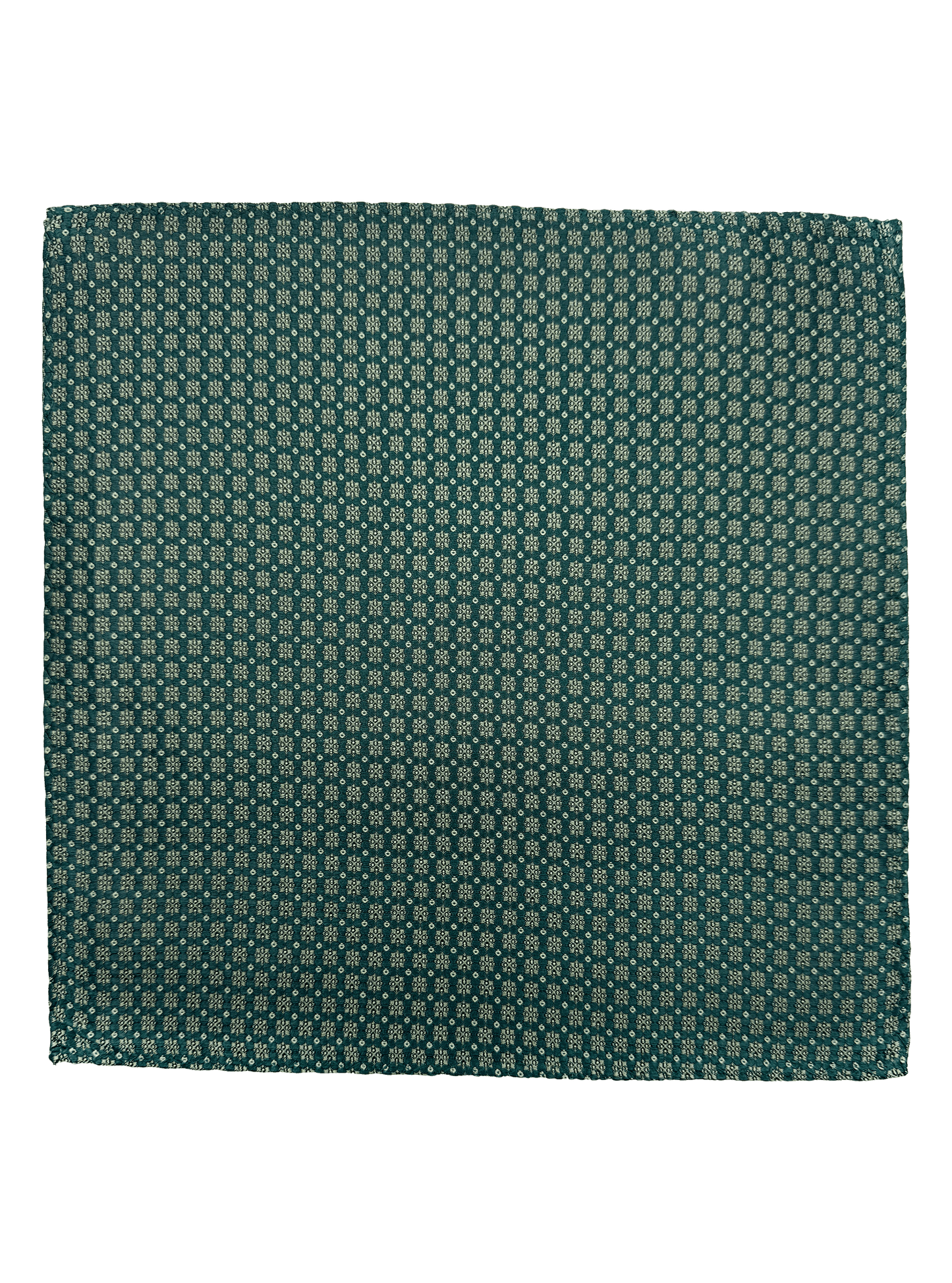 Green Octagram Print Silk Pocket Square