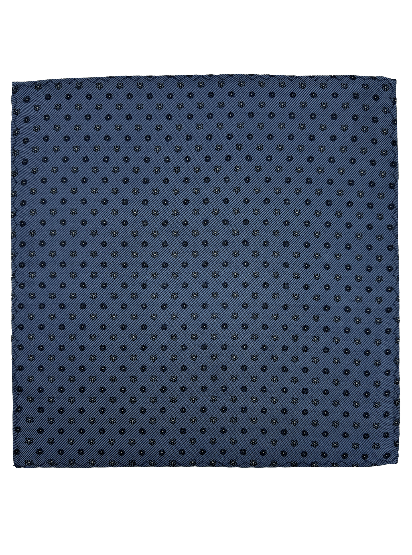 Blue Floral Print Silk Pocket Square