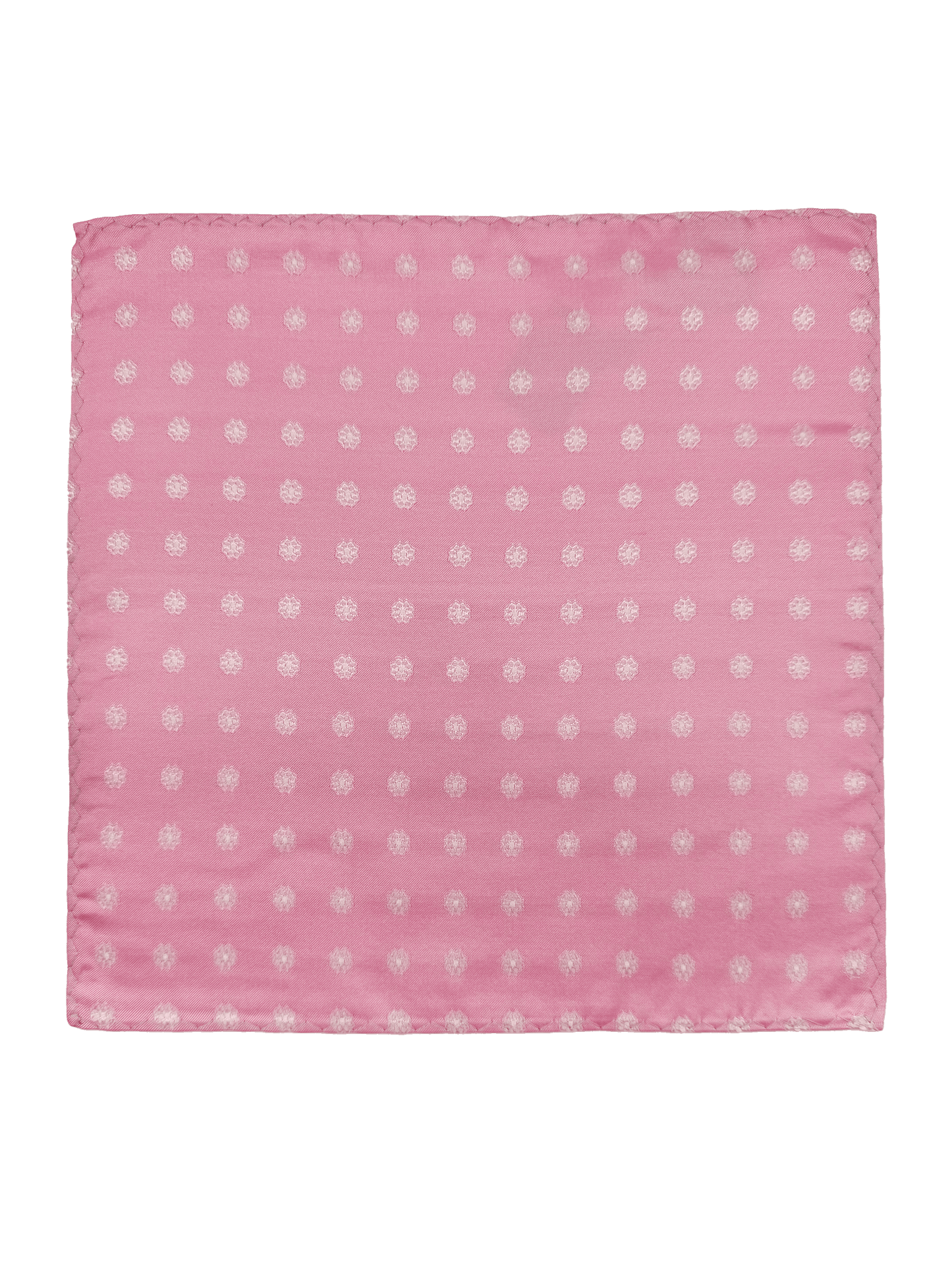 Pink Floral Print Silk Pocket Square