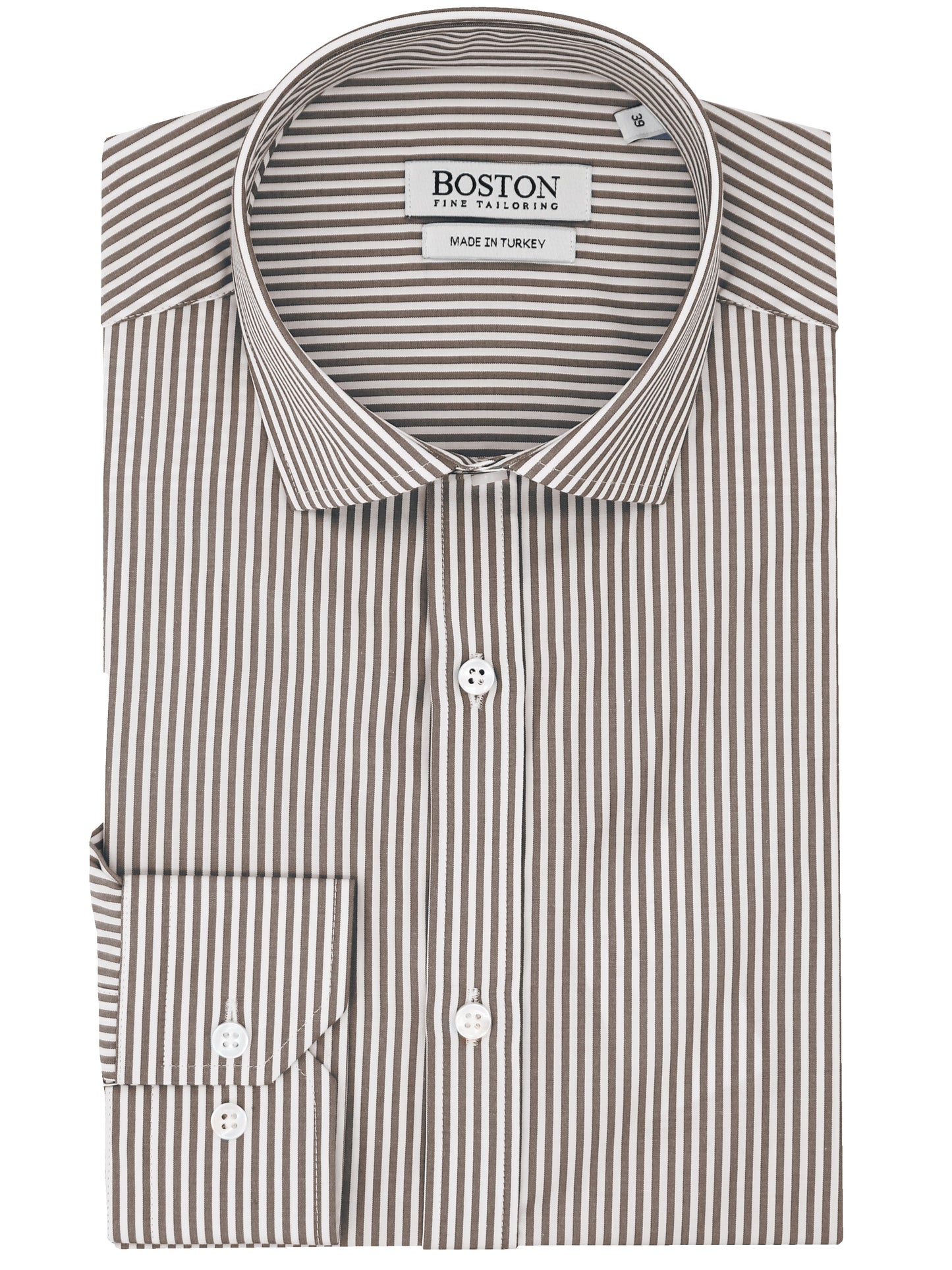 Liberty Business Brown Striped Shirt
