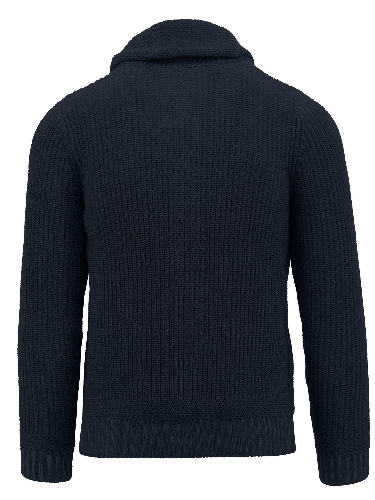 Navy Ribbed Knit Cardigan
