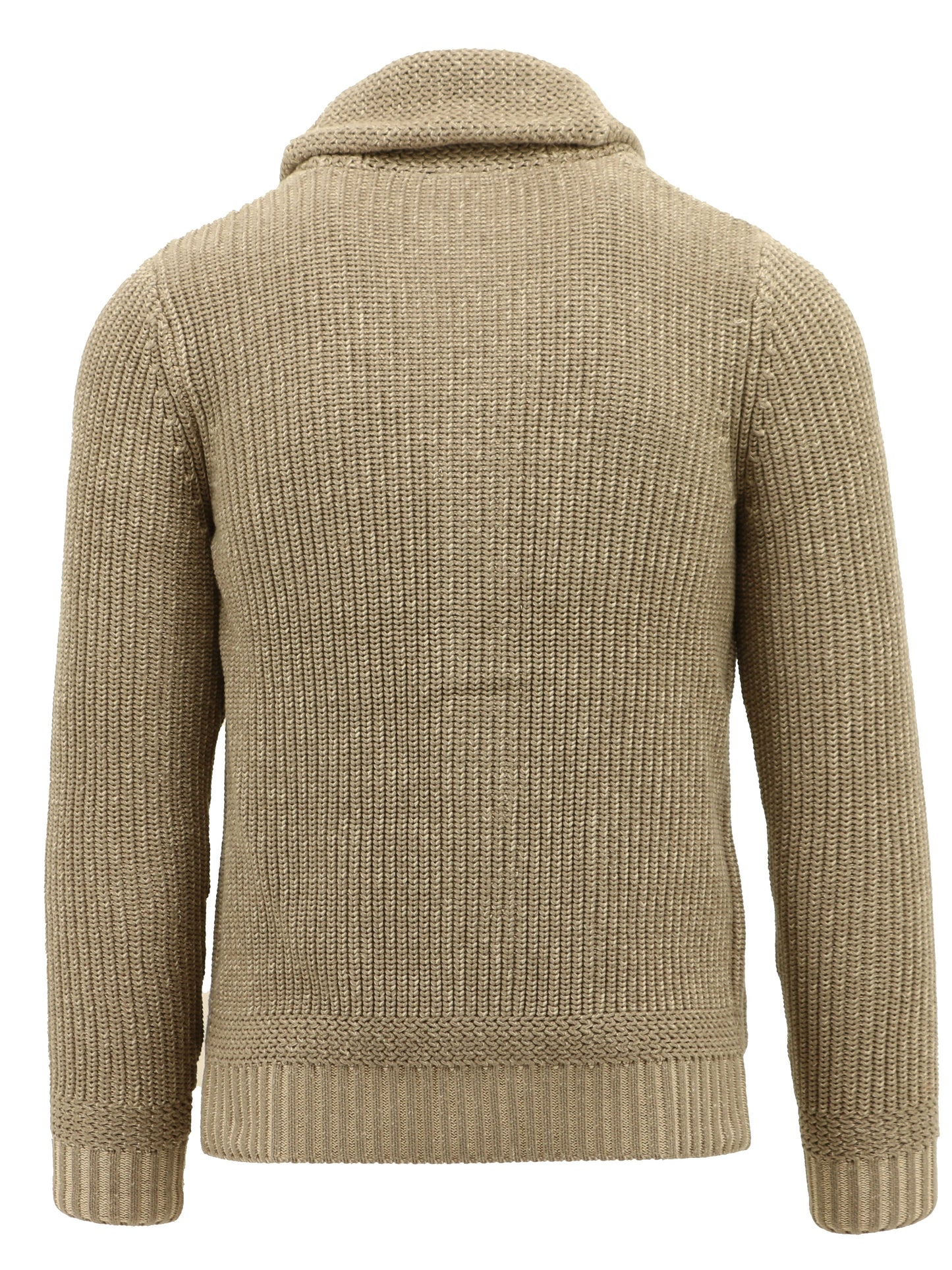 Beige Ribbed Knit Cardigan