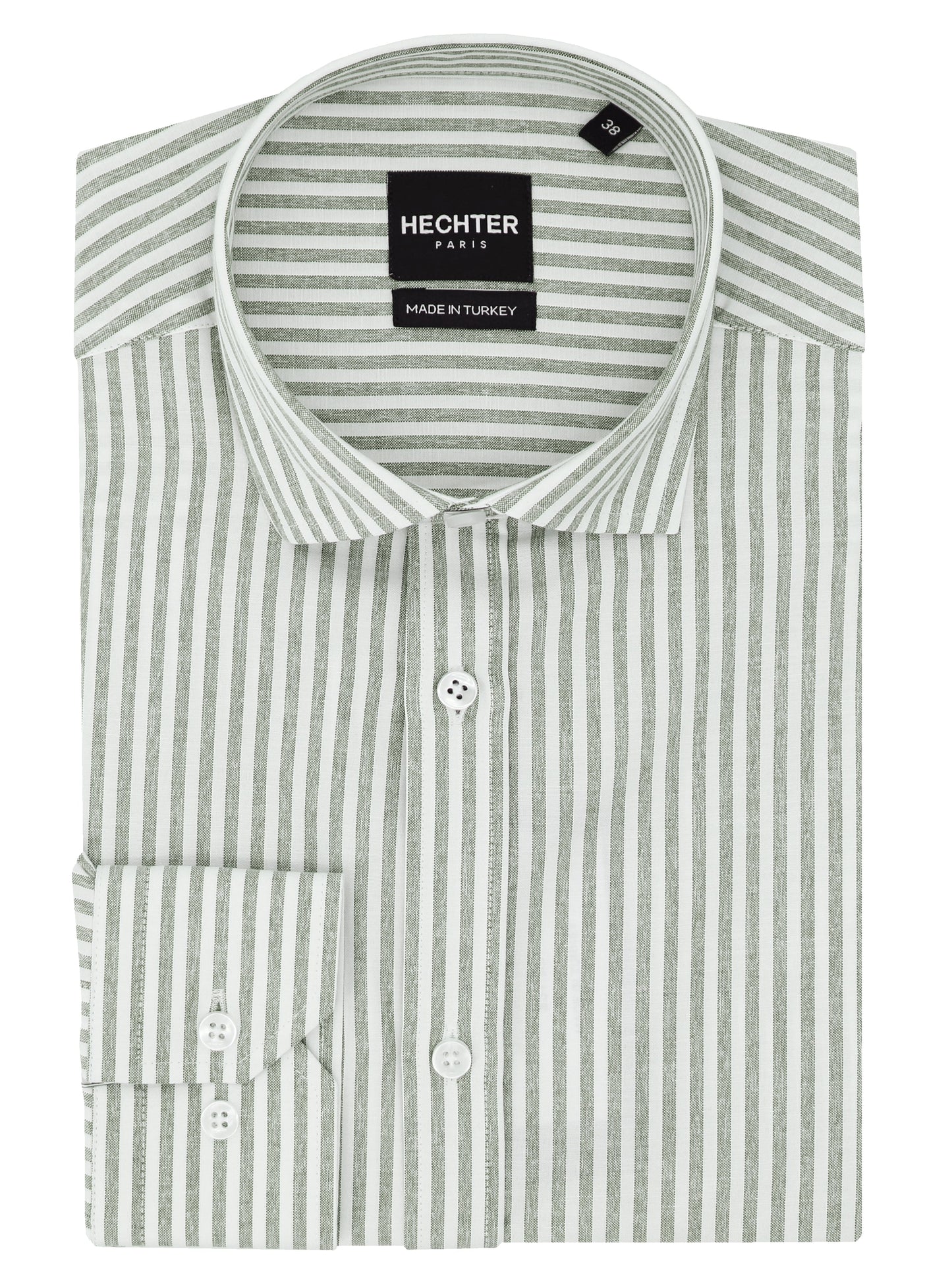 Jacque Business Olive Striped Shirt