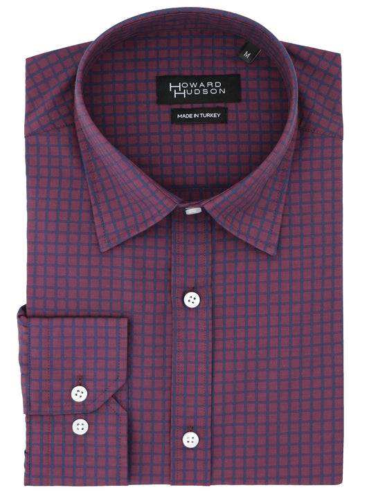 Brooke Casual Burgundy Checked Shirt