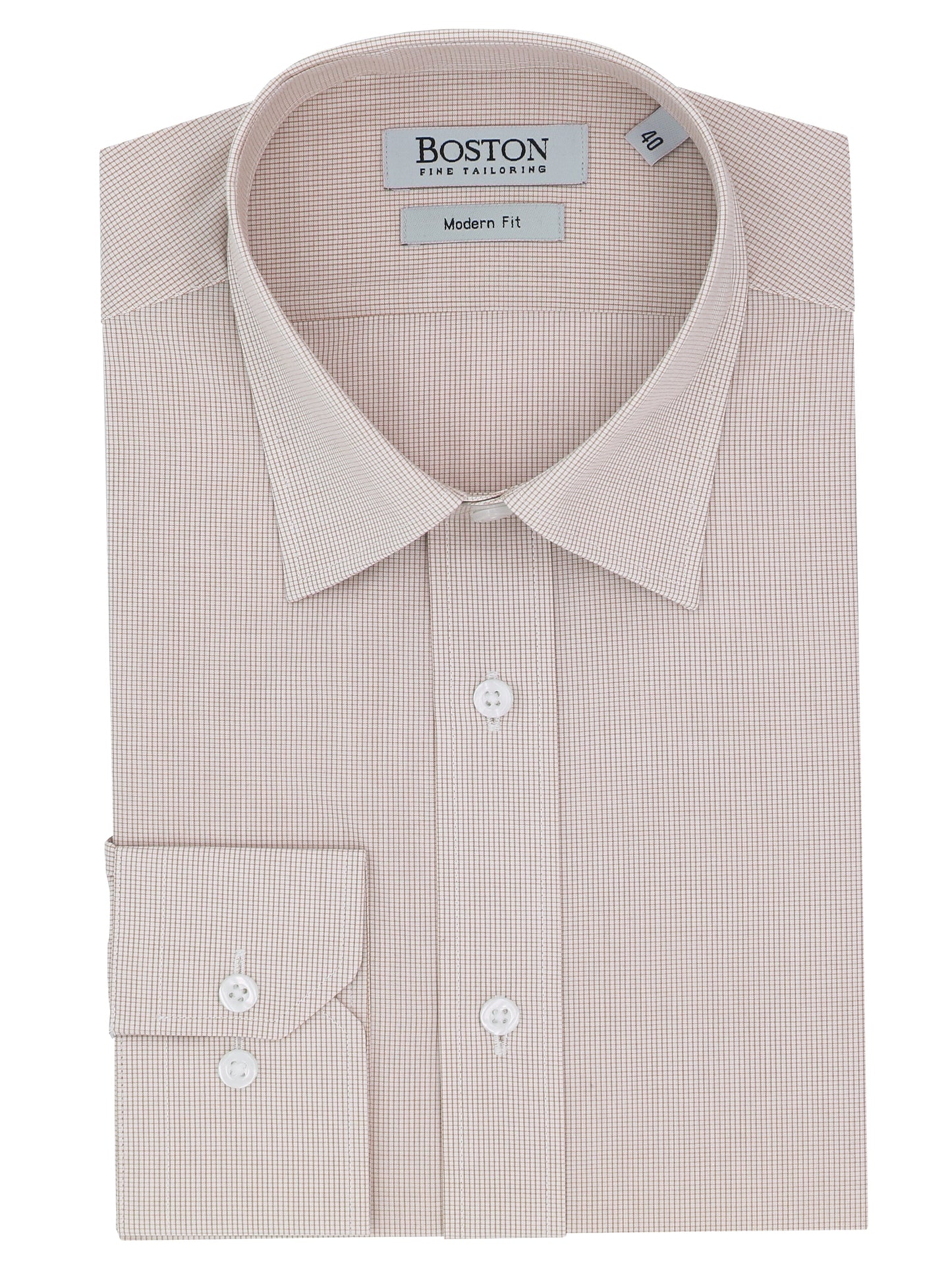 Liberty Business Brown Microchecked Cotton Shirt