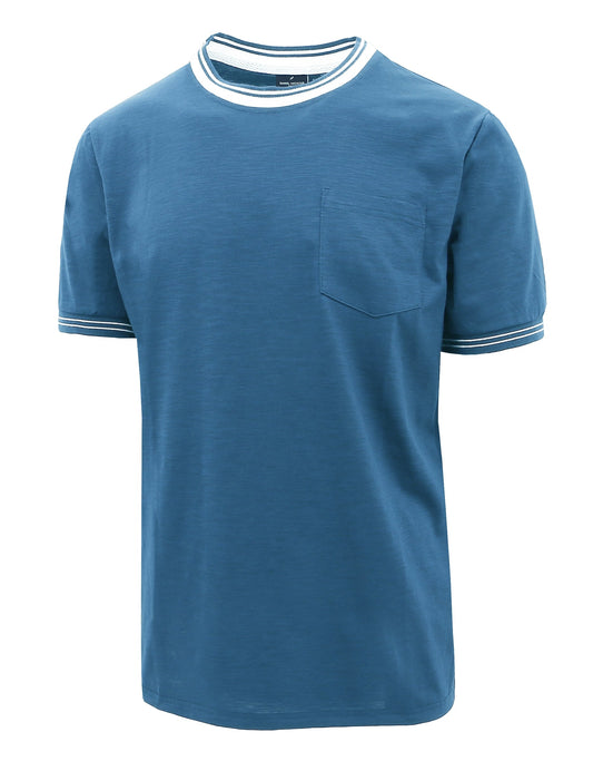 Blue Striped Crew Neck Tee