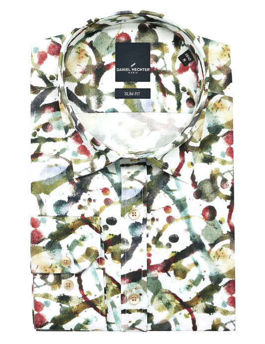 Sel Multi-colour Splattered Ink Printed Shirt