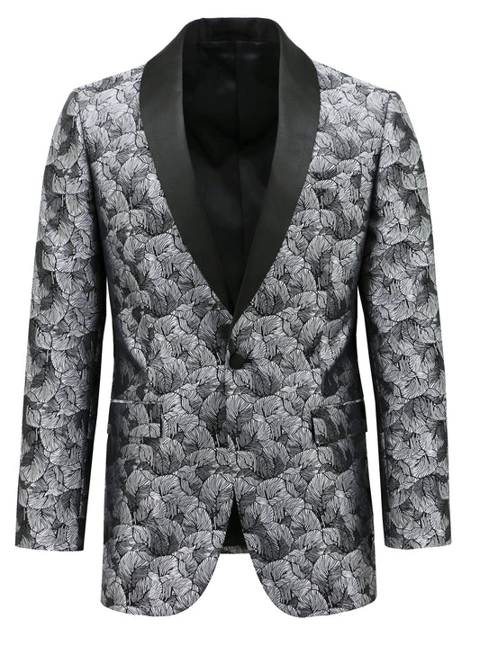 Shawl Silver Printed Dinner Jacket