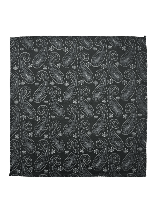 Charcoal Paisley Pocket Square