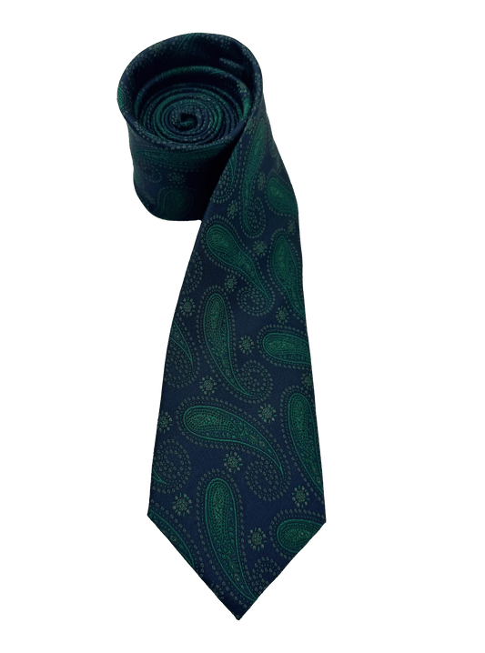 Green Paisley Silk Tie