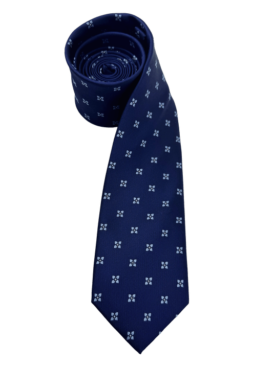 Blue Floral Silk Tie