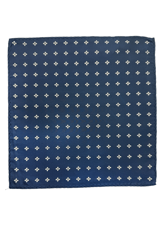 Navy Floral Pocket Square