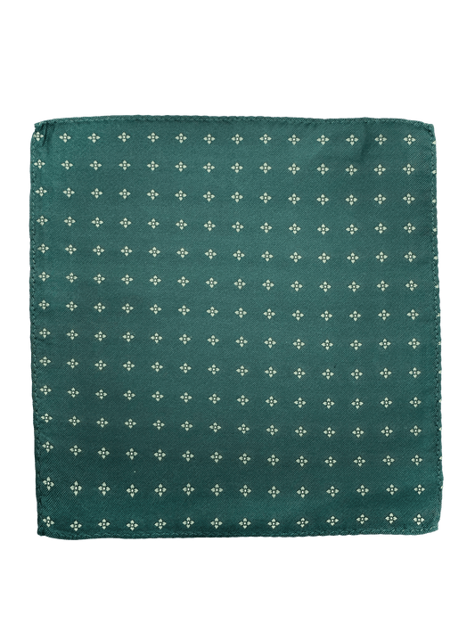 Green Floral Pocket Square
