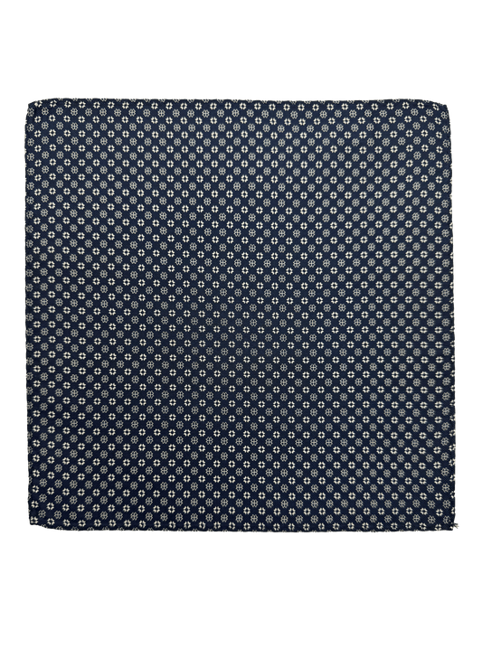 Navy Tile Print Pocket Square