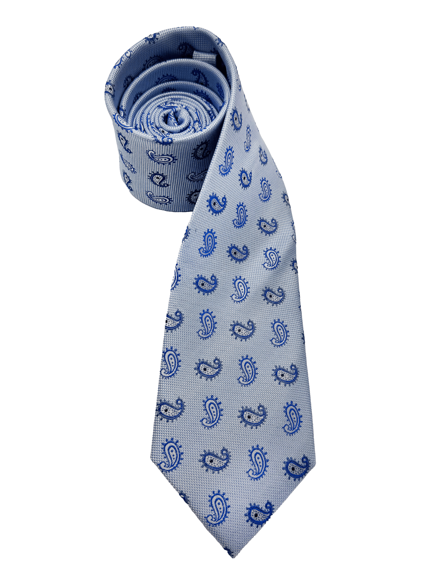 Light Blue Paisley Silk Tie