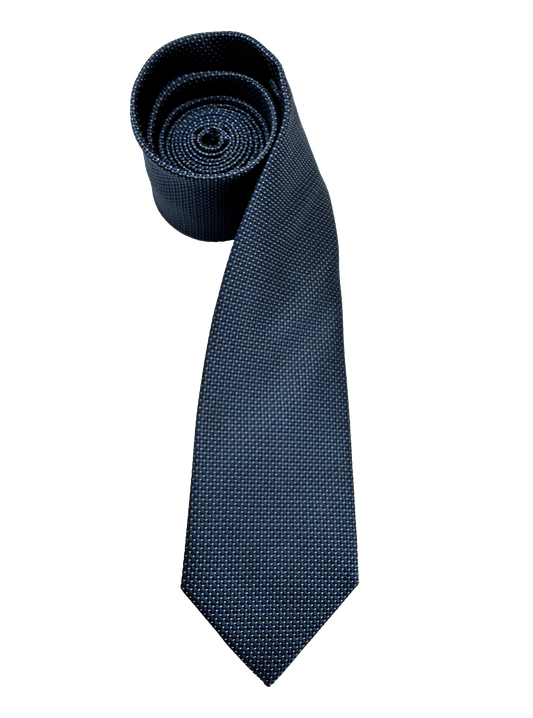 Blue Grey Woven Silk Tie