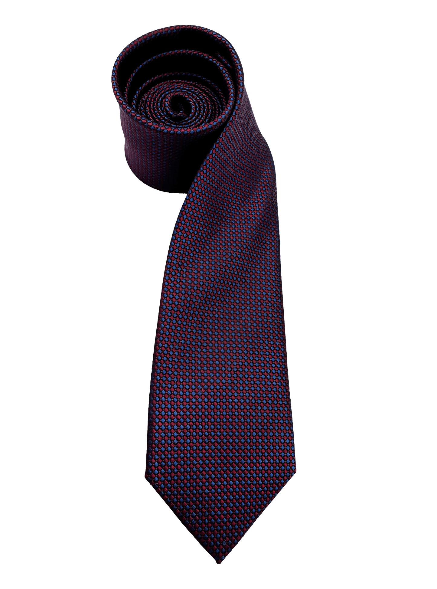 Navy Red Woven Silk Tie