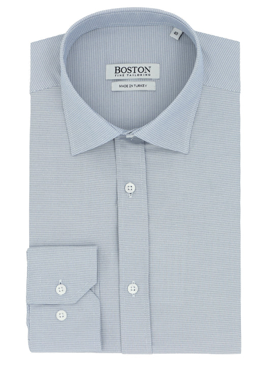 Liberty Business Blue Grey Microchecked Shirt