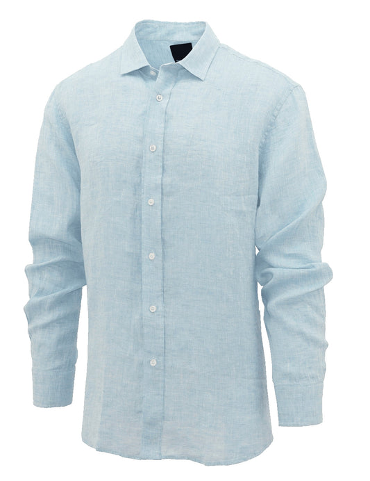 Sel Blue Linen Long Sleeve Shirt