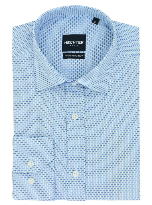 Jacque Business Blue Brick Printed Shirt