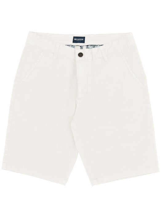Lucas White Cotton Blend Shorts