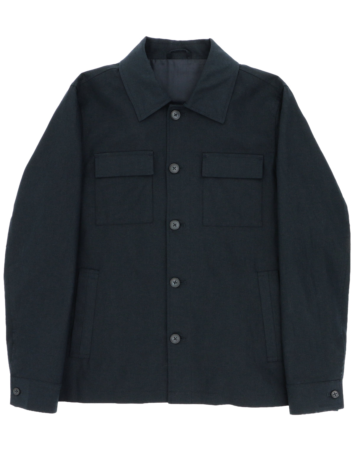 Chase Navy Linen Cotton Shacket