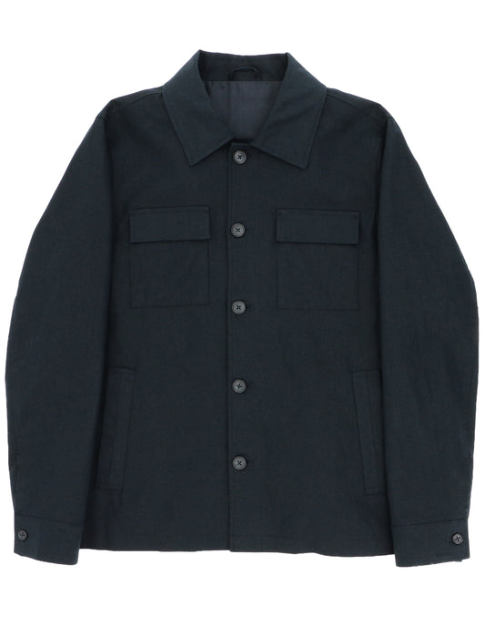 Chase Navy Linen Cotton Shacket