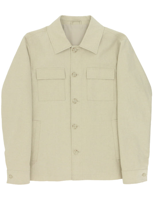 Chase Sand Linen Cotton Shacket
