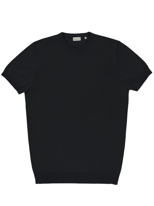 Eden Black Cotton Knit Tee