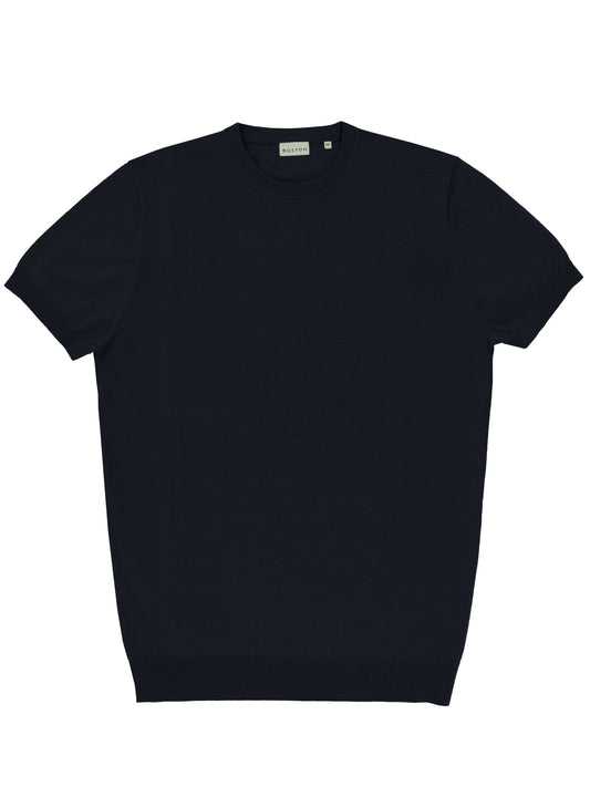 Eden Navy Cotton Knit Tee
